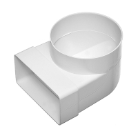 Переход пластиковый угловой плоский/круглый канал ЭРА 612СК10КП