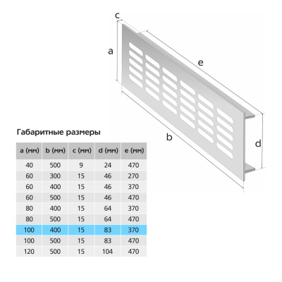 Вентиляционная решетка Благовест бронза (400x100) (2шт.)