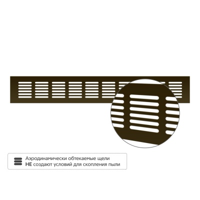 Вентиляционная решетка Благовест бронза (400х60 мм) (2шт.)
