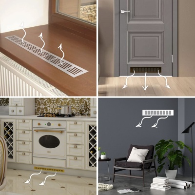 Вентиляционная решетка Благовест золото (500x100 мм) (2шт.)