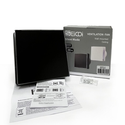 Вытяжной вентилятор Seicoi 100 Black Glass SNAD04-01