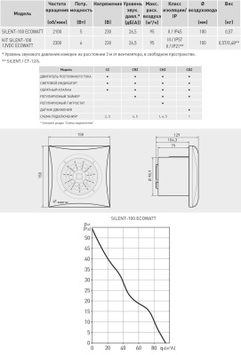 Вентилятор вытяжной с таймером Soler Palau SILENT-100 CDZ SILVER ECOWATT