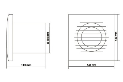 Вытяжной вентилятор Europlast E100 HT (таймер и датчик влажности)